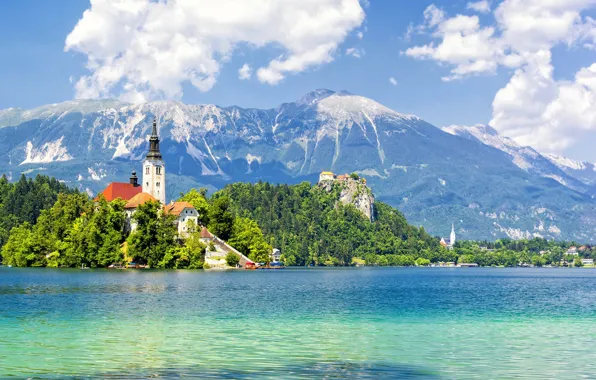 Lake, Slovenia, Bled castle, Bled