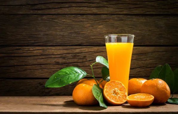 Glass, oranges, juice, fresh