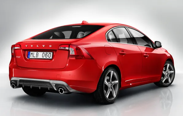 Picture car, Volvo, red, rear view, Volvo, S60, R-design