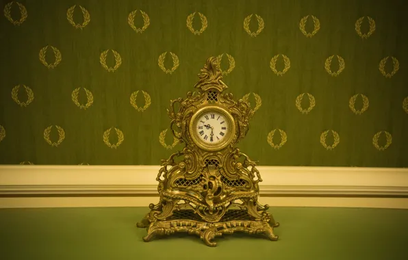 Retro, watch, vintage, green Wallpaper, Baroque, expensive rich