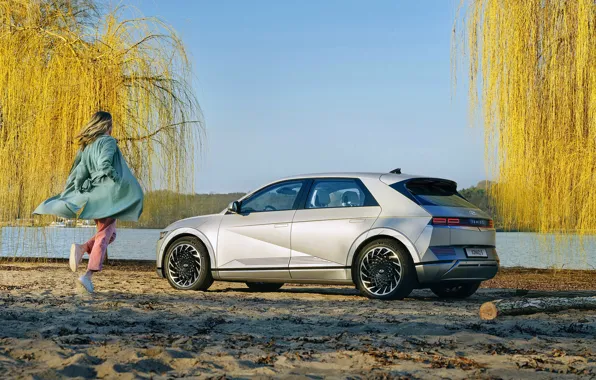 Girl, Trees, Hyundai, Car, Crossover, South Korea, 2021, Hyundai