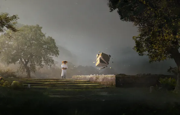 Trees, people, cube, Memory