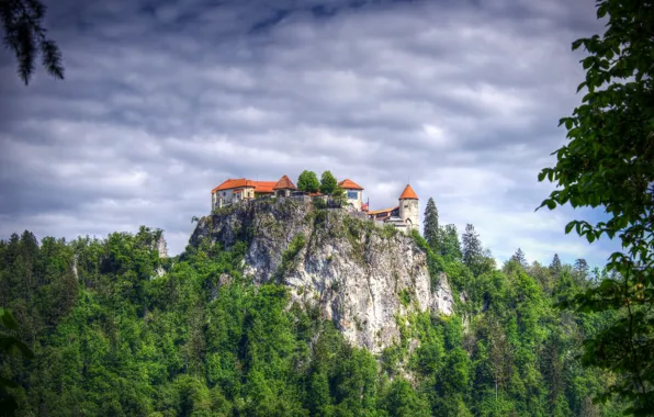 Landscape, castle, Slovenia, Slovenia