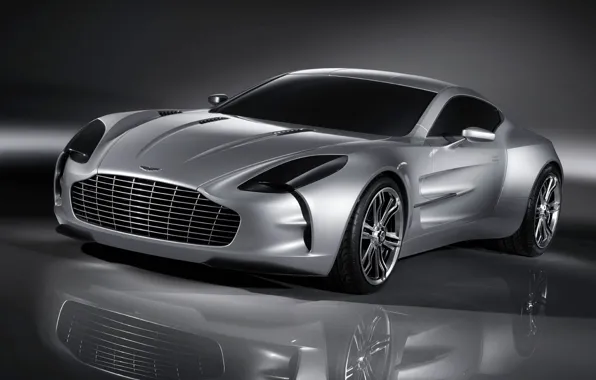 Picture reflection, Aston Martin, silver, ONE 77