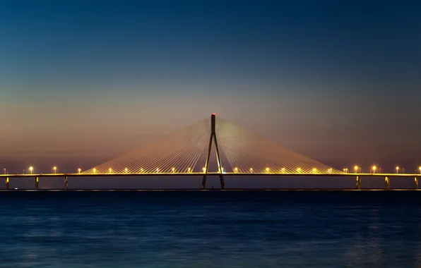 Picture bridge, India, Mumbai, the main span is, Bandra Worli Sea Link bridge