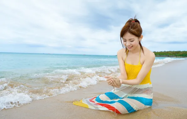 Picture sea, girl, Asian
