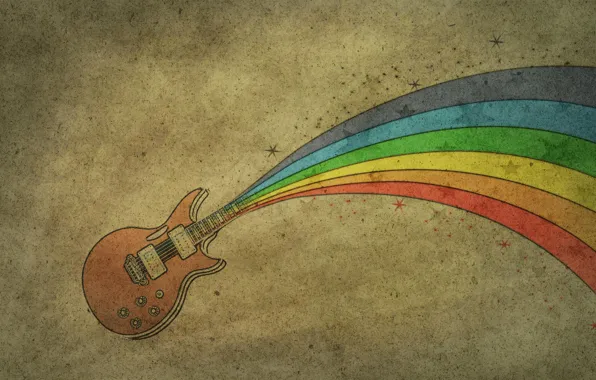 Figure, guitar, rainbow, rainbow, guitar