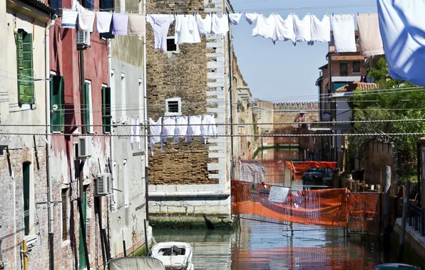 Picture Home, Channel, Italy, Venice, Building, Linen, Italy, Venice