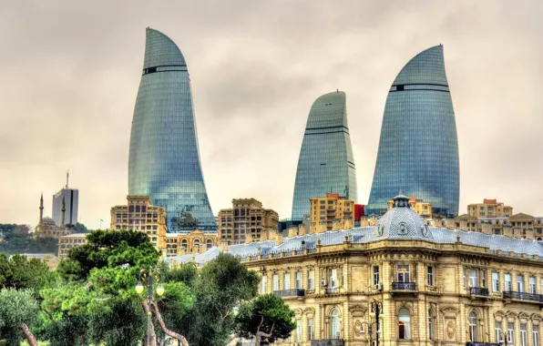 Home, Azerbaijan, Baku, Flame towers