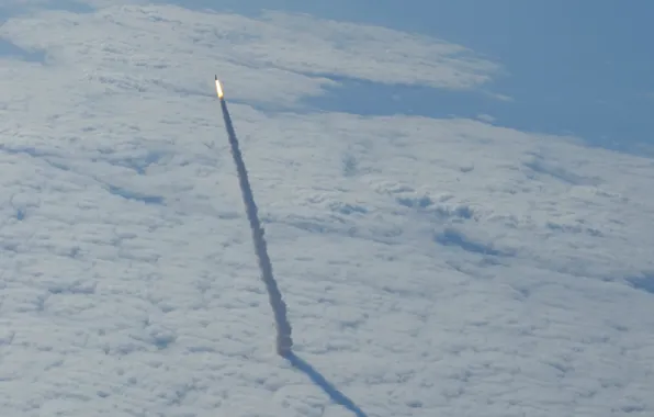 Picture clouds, Shuttle, Shuttle, space, start, Endeavour