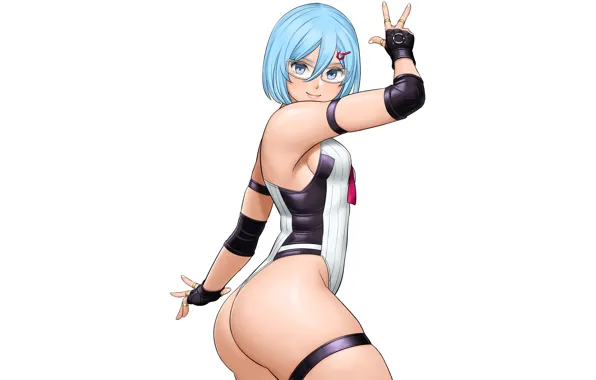 Girl, sexy, ass, cleavage, boobs, anime, blue eyes, beautiful