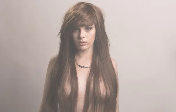 Chest, background, hair, portrait