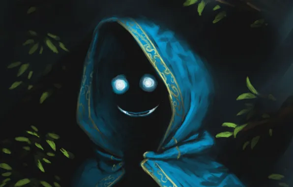 Greens, eyes, smile, Being, art, hood, cloak, Cape