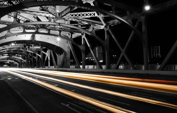 Light, night, bridge, the city, design, excerpt