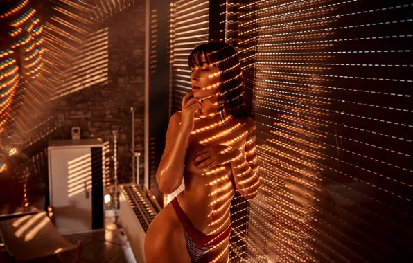 Sexy, pose, room, model, panties, makeup, figure, hairstyle