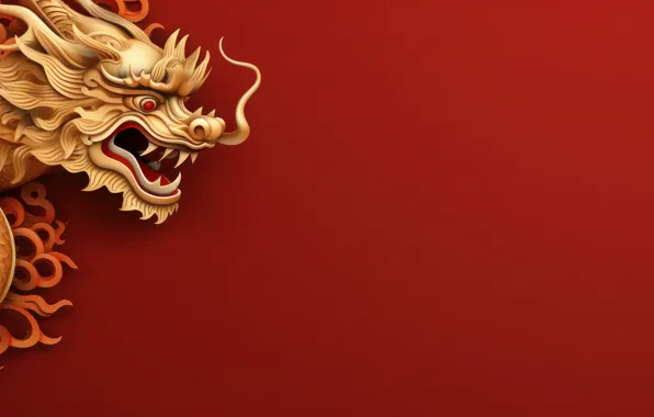 Face, style, background, dragon, New year, symbol, ornament, symbols