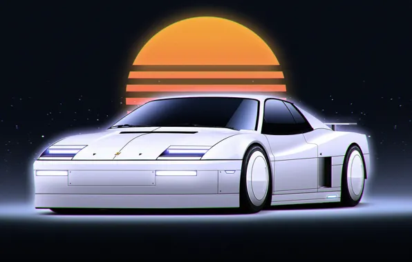 Auto, Music, Machine, Style, Background, Car, 80s, Sun