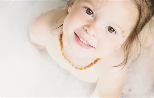 Look, foam, smile, mood, girl, bath, beauty, cutie