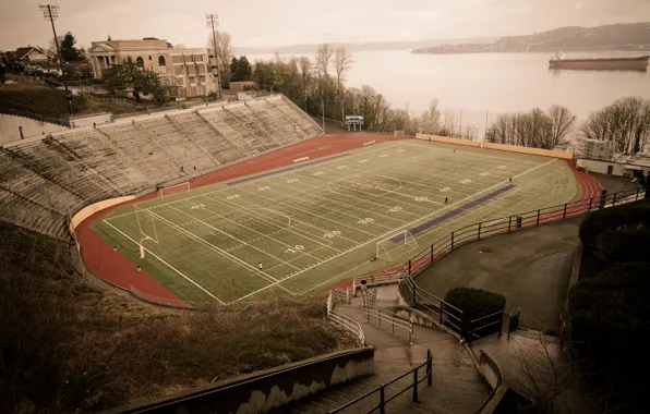 USA, United States, river, Washington, soccer, ship, America, stairs