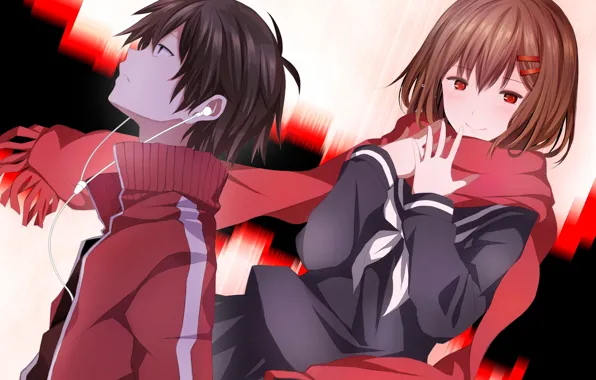Girl, anime, guy, two, Kagerou Project, Project a Sultry mist