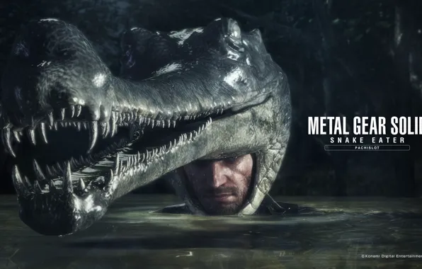 Water, mask, helmet, camouflage, MGS, alligator, Metal Gear Solid 3: Snake Eater, big boss