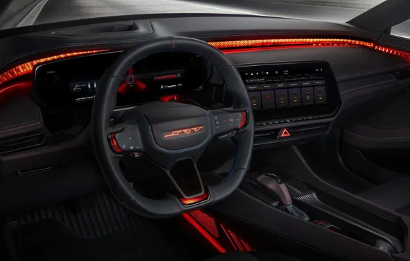 Dodge Charger, the interior of the car, 2022, Concept EV, Daytona SRT