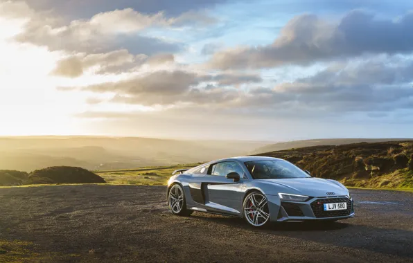 Sunset, Audi R8, V10, 2019