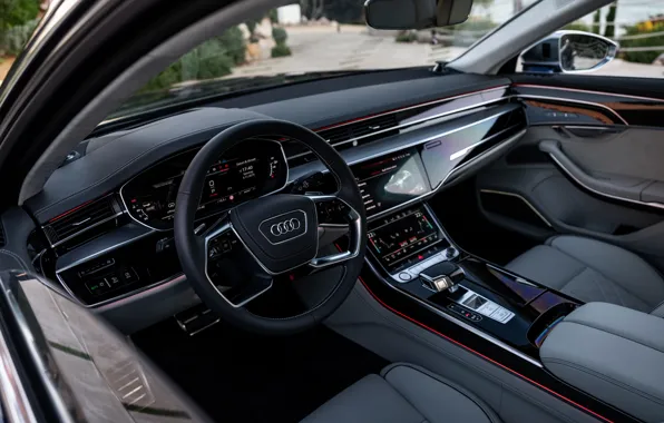 Audi, interior, sedan, salon, Audi A8, Audi S8, 2020, 2019
