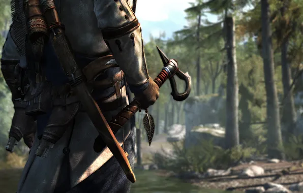 Forest, bow, Assassin's Creed 3, Assassin’s Creed III, Connor Kenuey, taper
