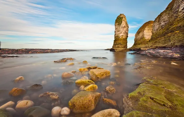 Sea, the sky, clouds, stones, rocks