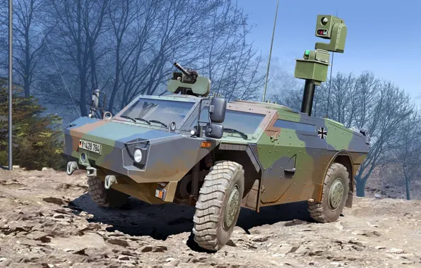 Picture figure, art, Krauss-Maffei Wegmann, Fennec, modern light reconnaissance armored car, joint development of Germany and …