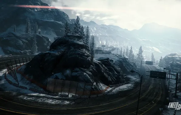Winter, road, snow, mountains, race, NFS, Need For Speed, rivals