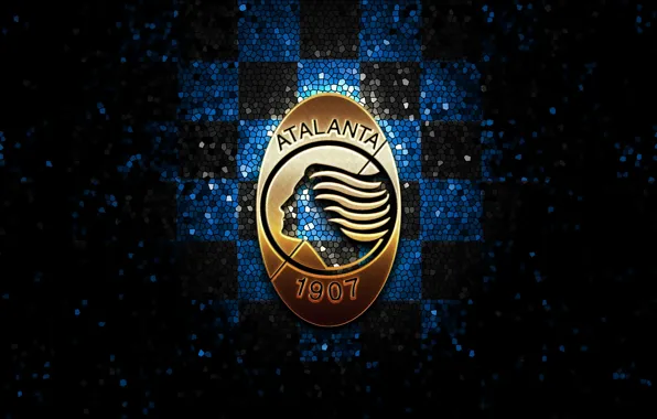 Wallpaper, sport, logo, football, glitter, checkered, Atalanta
