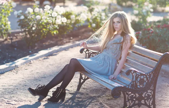 Girl, Flowers, Sun, Arizona, Beauty, Fashion, Dress, Afternoon