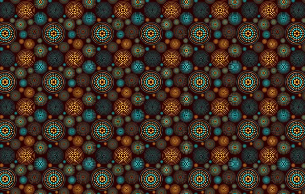 Picture brown, circles, pattern, motley
