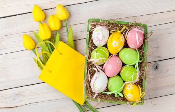 Easter, tulips, tulips, spring, eggs, Happy Easter, Easter eggs