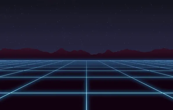 The sky, Music, Stars, 80s, Neon, Rendering, 80's, Synth