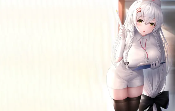 Picture girl, sexy, thighhighs, long hair, dress, boobs, anime, beautiful