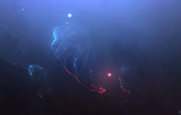 Picture space, stars, nebula, fiction, art, space, fantasy, nebula