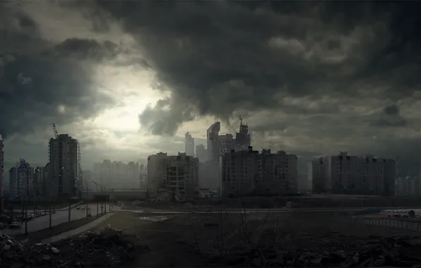 Picture the city, Apocalypse, the evening, Russia