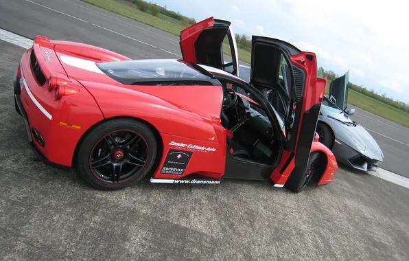 Picture red, reflection, grey, red, lamborghini, ferrari, Ferrari, salon