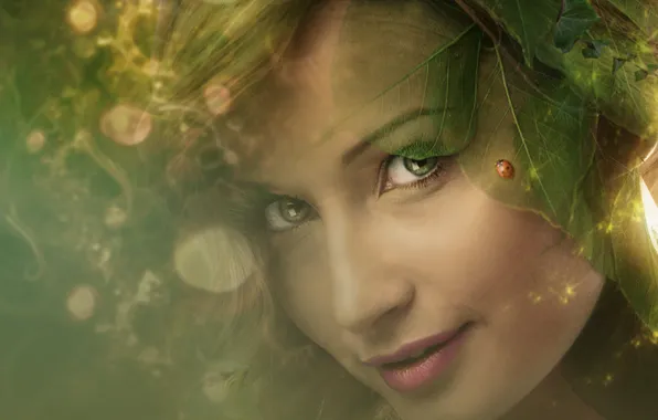 Look, spring, girl, fantasy, eyes, kopeck piece, art by IgnisFatuus