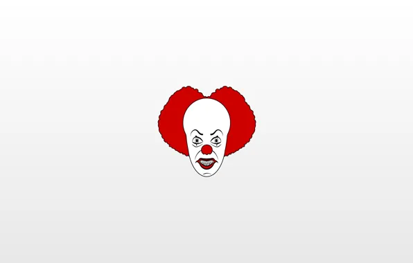 Red, Minimalism, White, Clown, Art, Stephen King, Pennyways, It