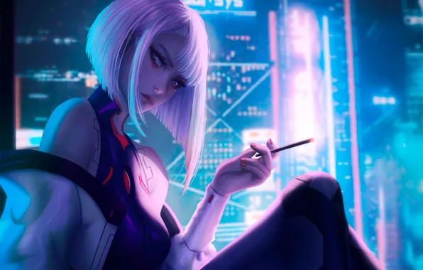 Wallpaper Cyberpunk: Edgerunners, Lucyna Kushinada, Cyberpunk Running