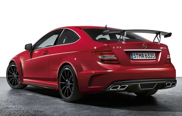Picture red, supercar, spoiler, mercedes-benz, Mercedes, rear view, coupe, amg