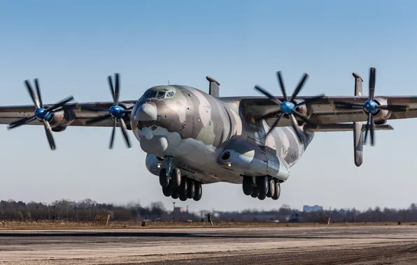 The plane, heavy, transport, turboprop, "Antey", An-22A