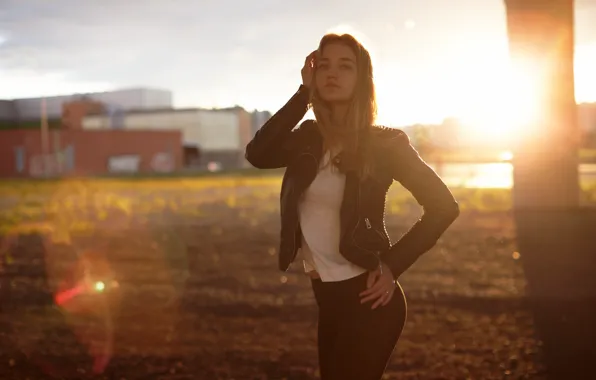 Picture look, girl, the sun, dawn, Dasha