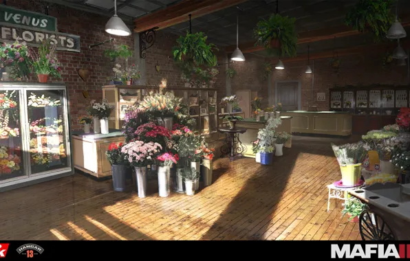 Flowers, the room, showcase, Mafia III, flower shop