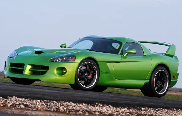 Green, tuning, Dodge Viper, SRT, Hennessey Venom, 1000 twin turbo