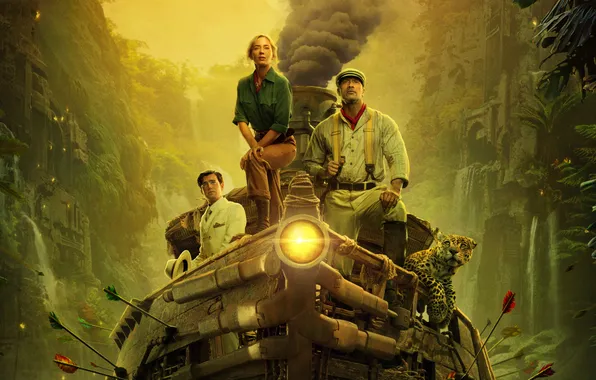 River, jungle, fantasy, steamer, adventure, poster, Emily Blunt, Emily Blunt